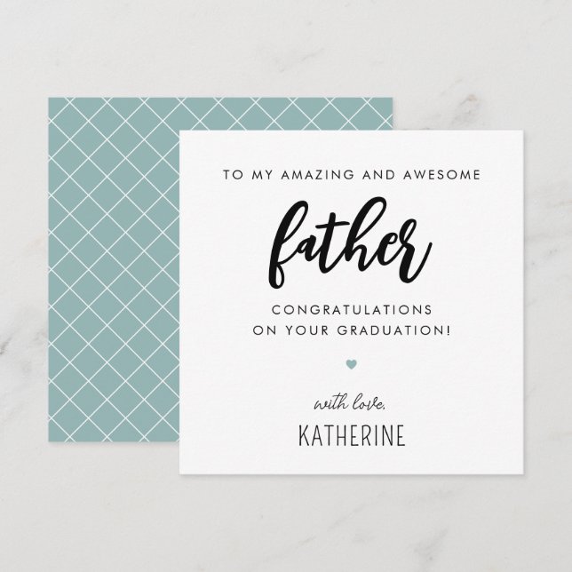 Carte Custom Modern et mignon père père diplôme (Devant / Derrière)