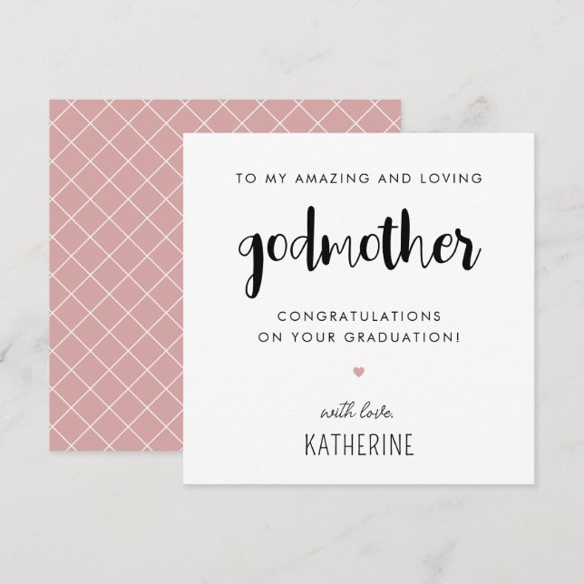 Carte Custom Modern et mignonne Godmère Graduation (Devant / Derrière)