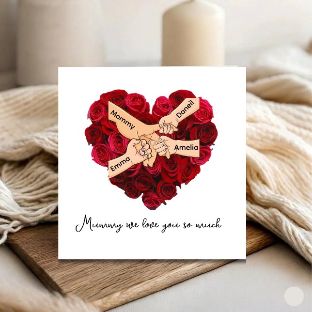 Carte Custom Mommy From Kids Love Heart Mother's Day (Créateur téléchargé)