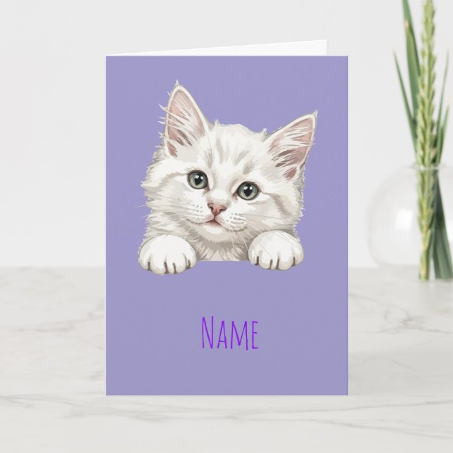 Carte Custom Name Personalized Kitten Art Gift (Devant)