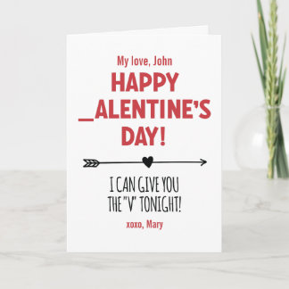 Carte CUSTOM Naughty Donnez-vous la V Tonight Arrow drôl