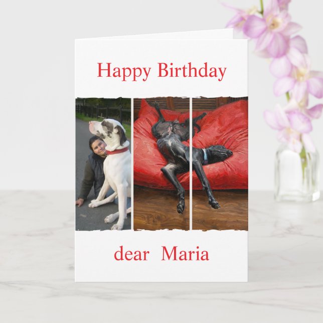 Carte Custom pet (dog) photo and message (Orchidée)