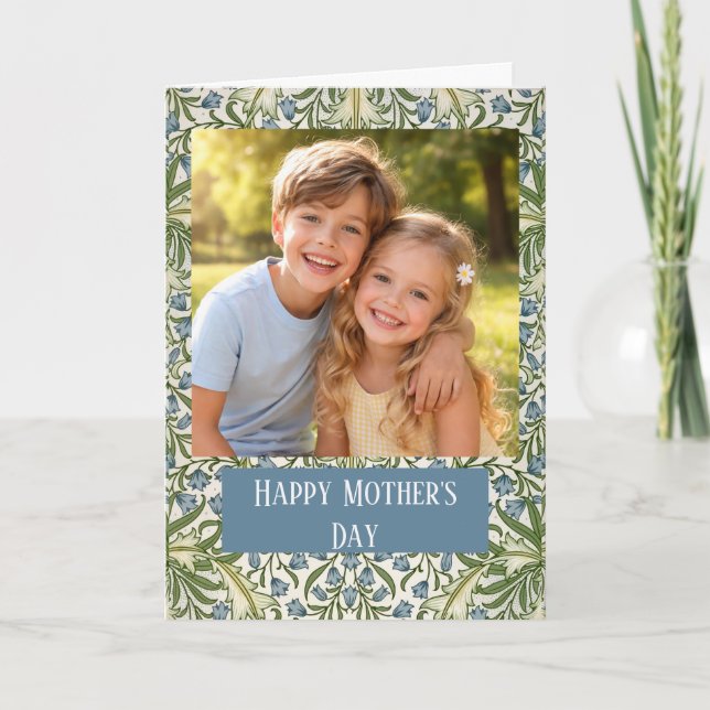 Carte Custom Photo Happy Mother’s Day floral (Devant)