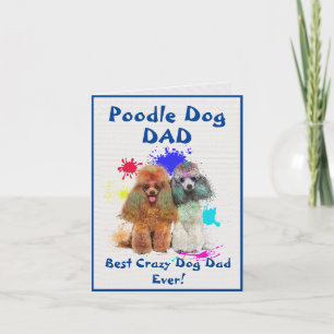 Carte Custom Poodle Papa Chien Meilleur Chien fou Papa D