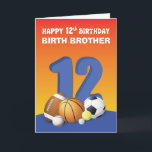 Carte Custom Relation Birth Brother Boy 12th Birthday Sp<br><div class="desc">Surprise a special boy on his 12th birthday with this personalized greeting card. The colorful front and fun inside message is just what he needs to make his day more special. Grab this one and give him when that day comes.</div>
