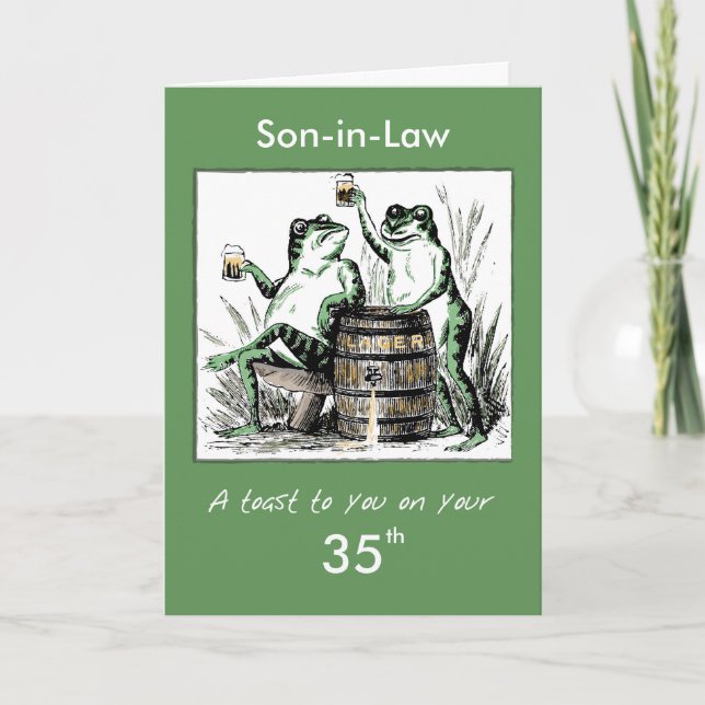 Carte Custom Relationship, Age, Son-in-Law 35th Birthday (Devant)