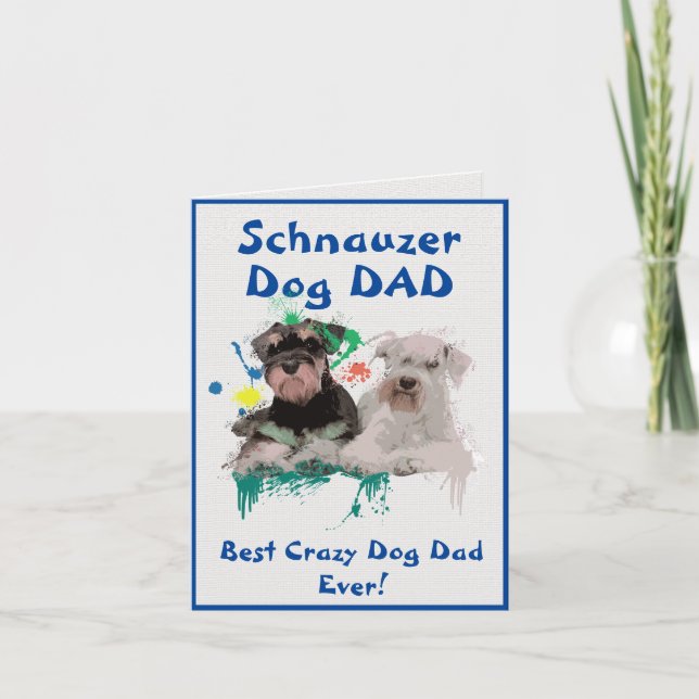 Carte Custom Schnauzer Papa meilleur fou chien papa numé (Devant)