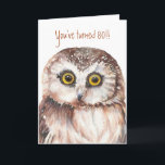 Carte Custom Shocked Funny-Little Owl, 80e anniversaire<br><div class="desc">Custom Shocked Funny-Little Owl,  80e anniversaire</div>