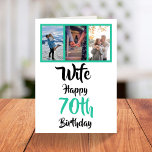 Carte Custom Wife 70e anniversaire Photo moderne<br><div class="desc">Mettez un sourire sur un visage avec cette photo-collage personnalisé 3 carte d'anniversaire de 70ème anniversaire pour votre femme. - Cliquez simplement pour personnaliser ce design 🔥 Mes promesses - Ce design est unique et conçu avec vous en tête 🙏 Merci pour soutenir ma petite entreprise - Si vous voulez...</div>