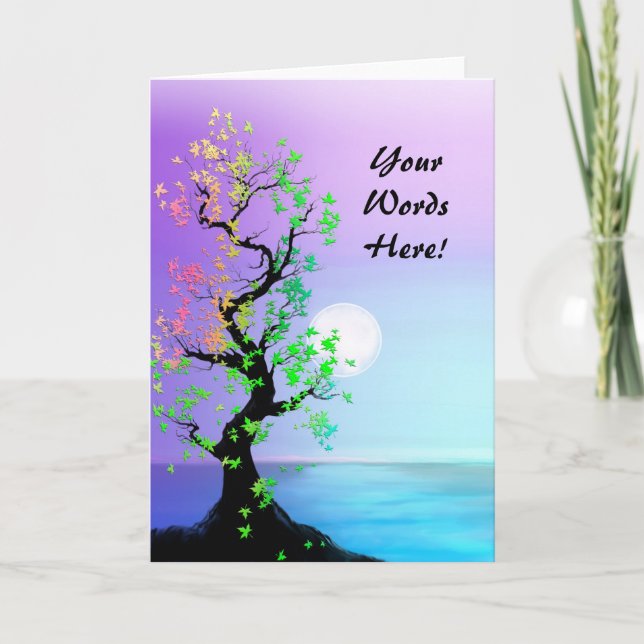 Carte Custom with Your Words Tree of Life Birthday Card (Devant)