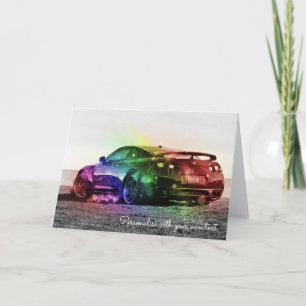 CARTE CUSTOMISED COLORFUL CAR GREETING CARD