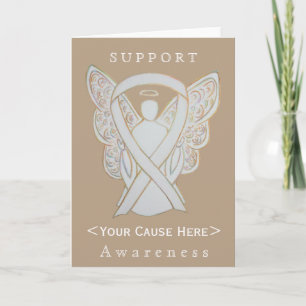Carte Customisée Angel ruban de sensibilisation bl