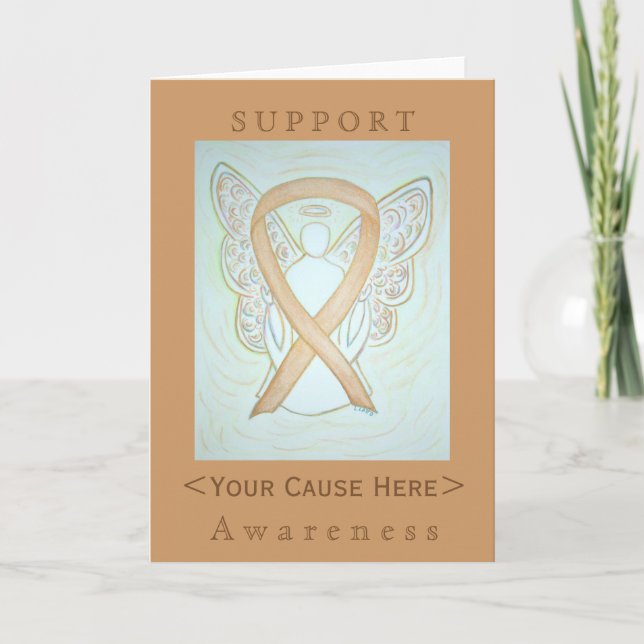 Carte Customisée Gold Awareness Ribbon Angel (Devant)