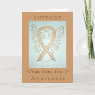 Carte Customisée Gold Awareness Ribbon Angel