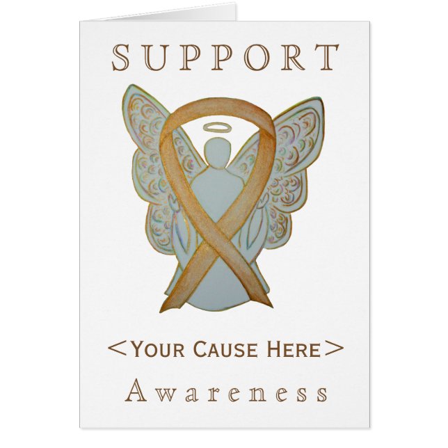 Carte Customisée Gold Awareness Ribbon Angel (Devant)