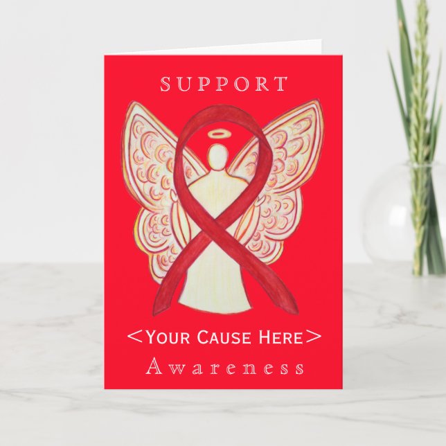 Carte Customisée Red Awareness Ribbon Angel (Devant)