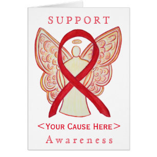 Carte Customisée Red Awareness Ribbon Angel