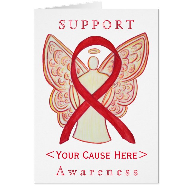 Carte Customisée Red Awareness Ribbon Angel (Devant)