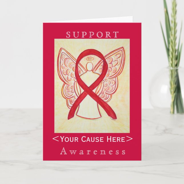 Carte Customisée Red Awareness Ribbon Angel (Devant)