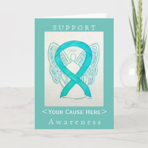 Carte Customisée turquoise d'angle de ruban de sen