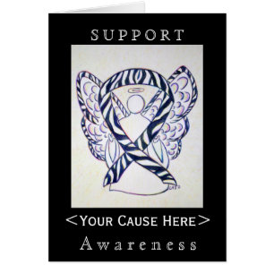 Carte Customisée Zebra Awareness Ribbon Angel