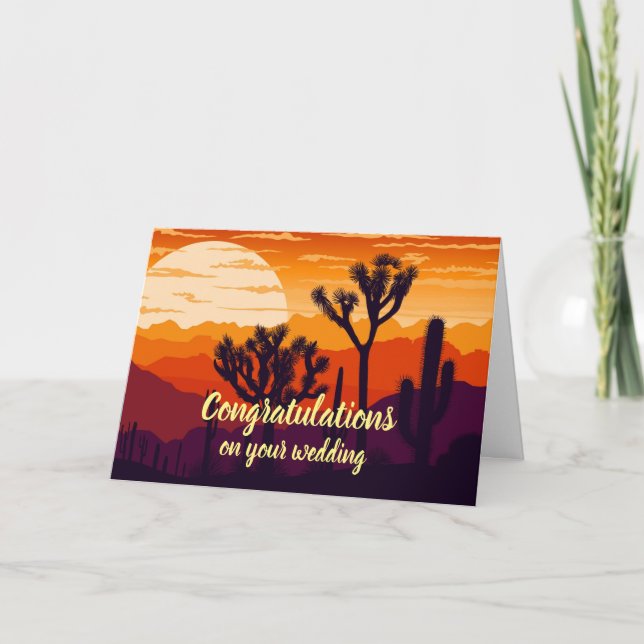 Carte Customizable congratulations wedding desert sunset (Devant)