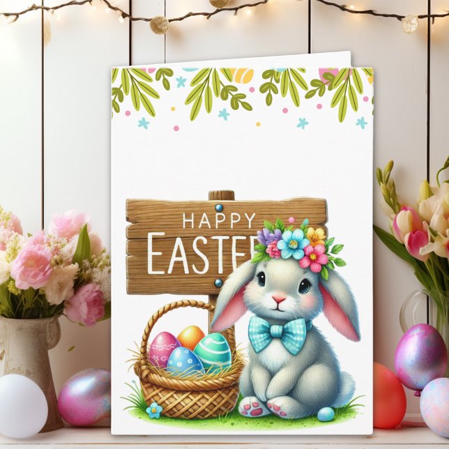 Carte Customizable Cute Rabbit Easter Card (Créateur téléchargé)