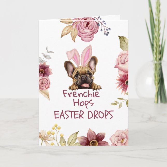 Carte Customizable Funny Frenchie Easter Greeting Card (Devant)