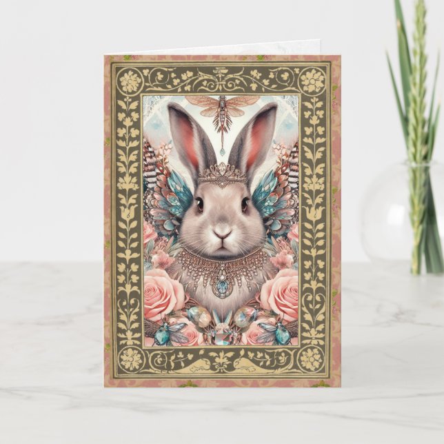 Carte Customizable Photo Frame Card - Birthday Bunny 2 (Devant)