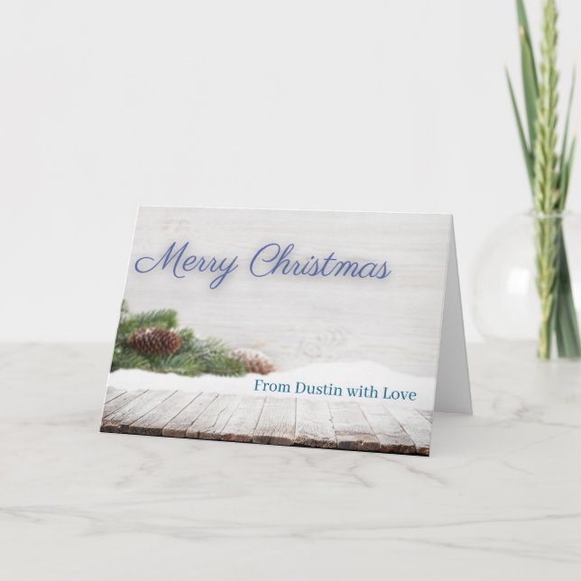Carte Customizable Winter Snow Christmas Card Holiday (Devant)
