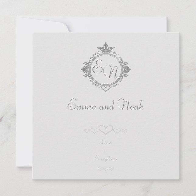 Carte Customize the names, initials and phrase Love (Devant)