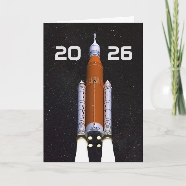 Carte Customized SLS Space Rocket Graduation Party (Devant)
