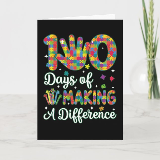 Carte Cute 100 Days Making A Difference Puzzle Inclusion (Devant)