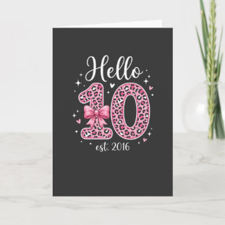 Carte Cute 10th Birthday Girl Hello 10 est 2016 Tee