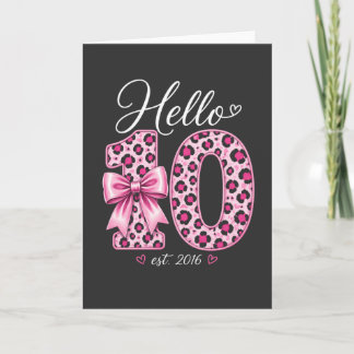 Carte Cute 10th Birthday Girl Hello 10 est 2016 Tee