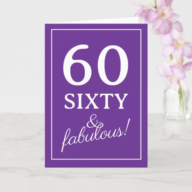 Carte Cute 60th Birthday card for women | 60 & fabulous! (Orchidée)