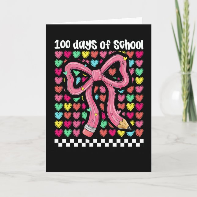 Carte Cute 67 Days Of School Pencil Bow Classroom Theme (Devant)
