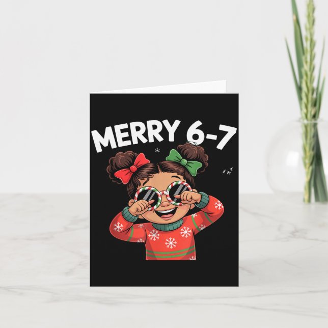 Carte Cute 6 7 Six Seven Meme Christmas Women Men Kids  (Devant)