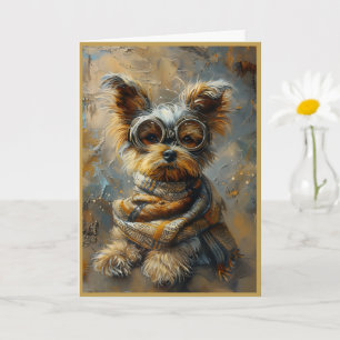 Carte Cute Adorable Steampunk Yorkshire Terrier Note 163