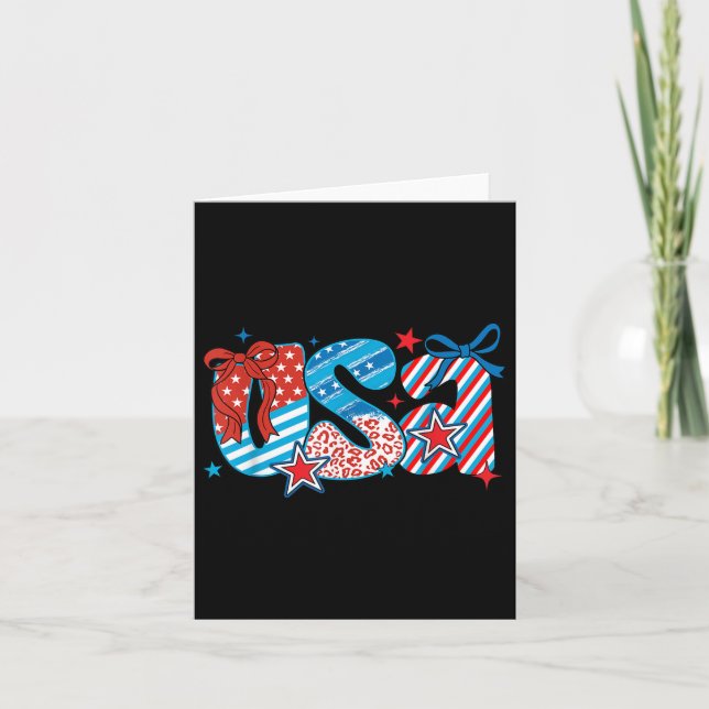 Carte Cute America Cherries Coquette Bow Funny Cherry 4t (Devant)