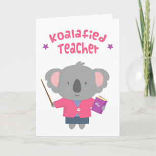 Carte Cute Amuse Pun Koala Enseignant Ours