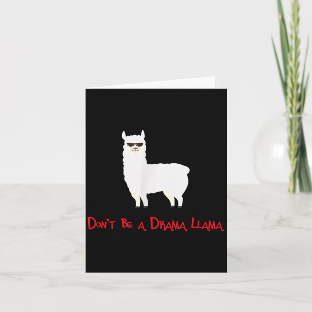 Carte Cute And Funny Don't Be A Drama Llama  (Devant)