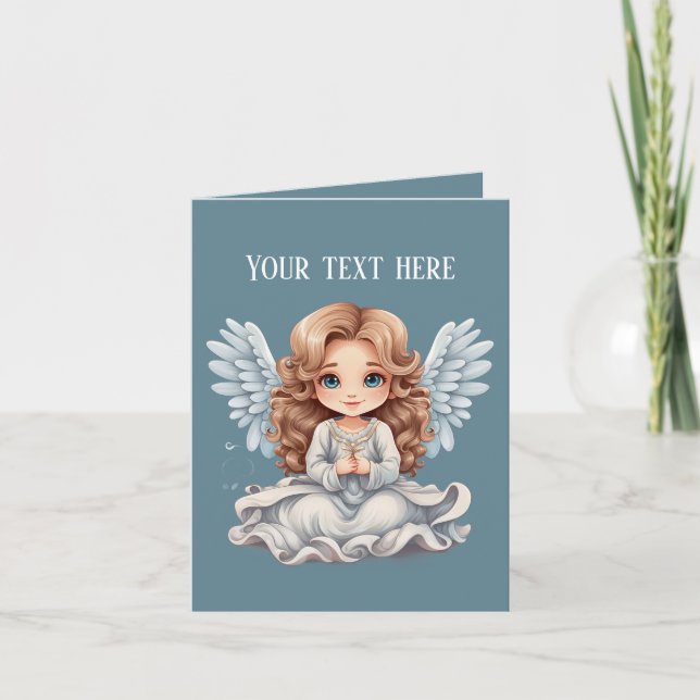 Carte Cute Angel Religieux ajouter un message (Devant)