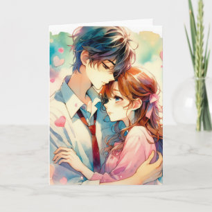Carte Cute Anime Thème Personnalisé Saint Valentin