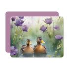 Cute Aquarelle Canard N Fleur sauvage Blanc