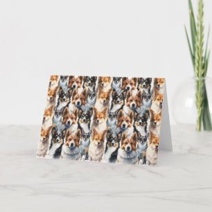 Carte Cute aquarelle Corgi Chien Motif