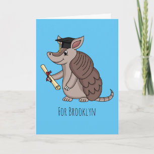 Carte Cute armadillo avec dessin animé de la casquette d