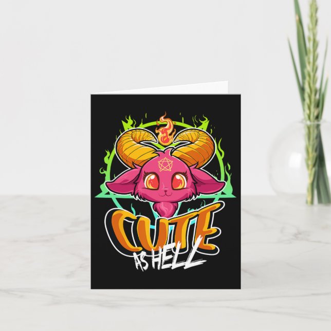 Carte Cute As Halloween Kawaii Phomet Funny Satan G (Devant)