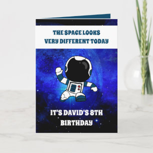 Carte Cute astronaute Espace Bleu Espace 8e anniversaire