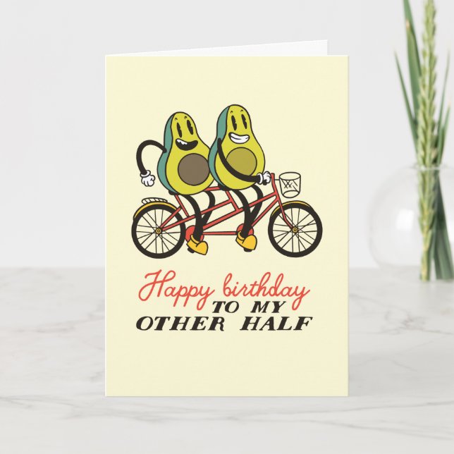 Carte Cute Avocado Couple Pun Drôle Anniversaire (Devant)